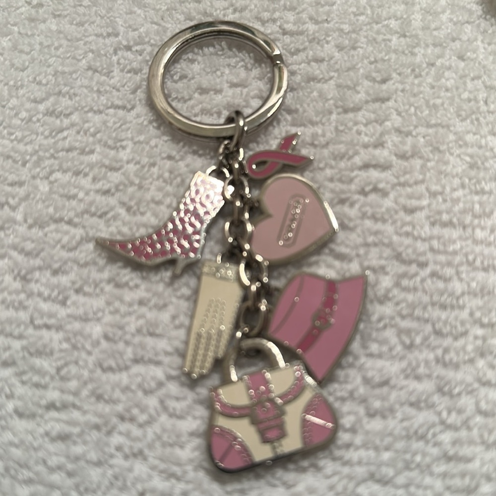 Coach Pink and Cream Key & Card Holder - Picture 7 of 7